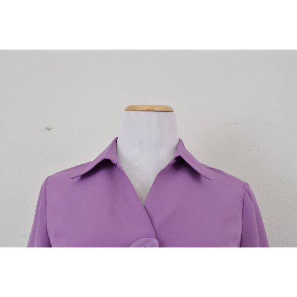 Vintage 90s Purple Stretch Blouse by Kathy Chen | size 8 - Picture 10 of 10